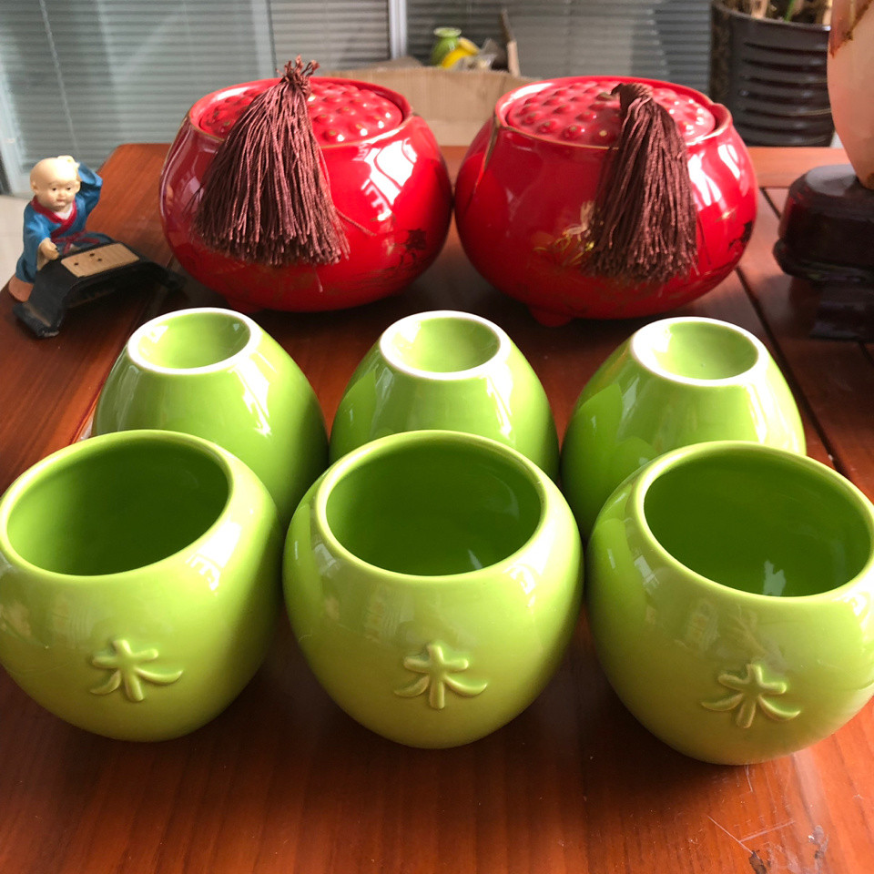 [Kích thước vừa phải] Nồi gốm truyền thống tinh xảo miệng lớn, bình gốm năm yếu tố năng lượng, năm yếu tố năm màu sắc, cơm thịt mỏng WGQ8