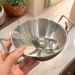 Unewtyu 1 Cái Phong Cách Hàn Quốc Bát Ẩm Thực Thép Không Gỉ Cơm Rượu Bát Hộ Gia Đình Đôi Tai Ăn Nhẹ Đĩa Mì Bát VN