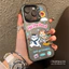 ibumpers Ốp Điện Thoại iPhone Cặp Đôi Du Lịch Dễ Thương Họa Tiết Mèo Cho IPhone 16 15 14 12 13 11 Pro Max IP 7 8 Plus X XS XR Ốp Lưng IMD Cứng Và Nhẵn