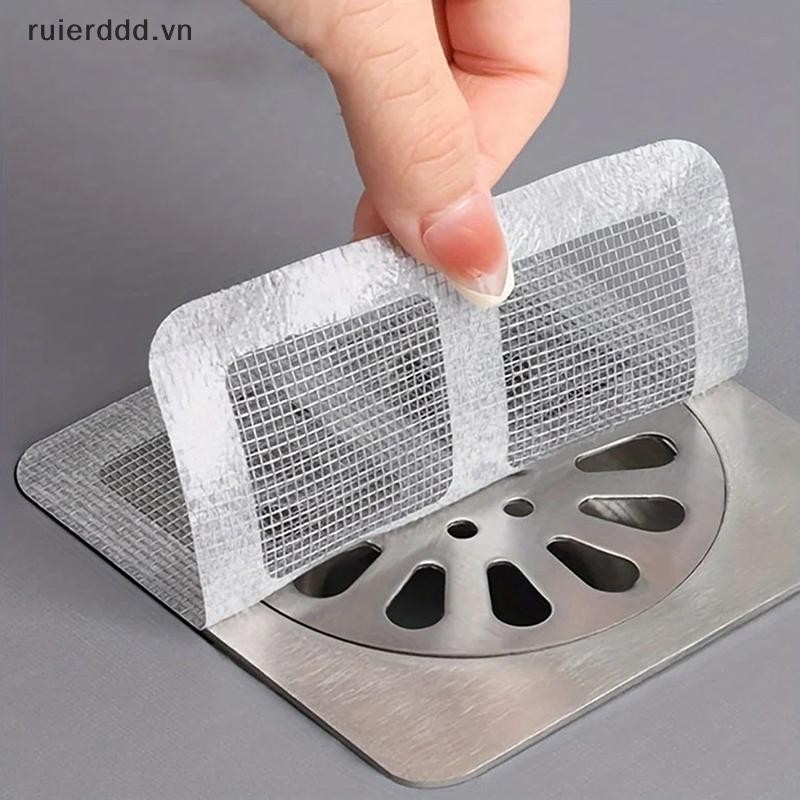 # ruierdd # 10 / 50 CÁI Màn hình lọc chống chặn tóc Bộ lọc thoát nước Phòng tắm nhà bếp Miếng dán thoát nước sàn dùng một lần Ngăn chặn bụi.