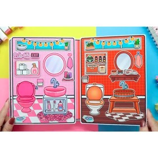 Đồ chơi Búp bê giấy Strawberry vs Chocolate toca toca  Quiet Book đồ chơi bóc dán thủ công diy