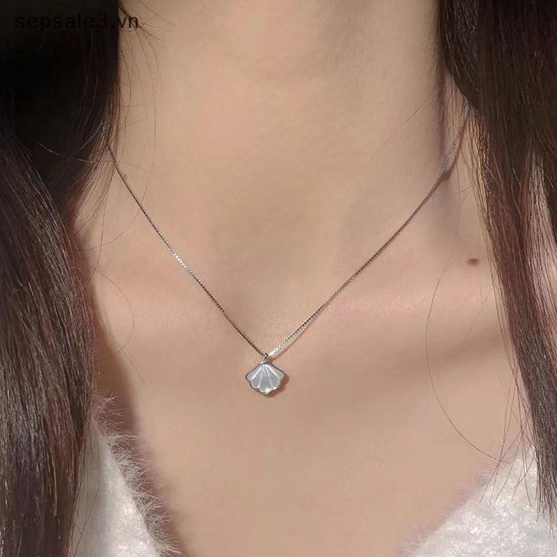 # VN # Vòng cổ mặt dây chuyền bằng đá mặt trăng đơn giản Màu bạc Dây chuyền xương đòn cho nữ Cô gái Phụ kiện trang sức thanh lịch Quà tặng.