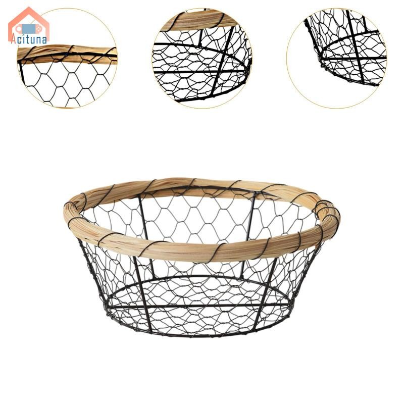Giỏ dệt dây sắt Bát phục vụ cổ điển cho trang trại nhà bếp
