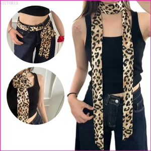 Khăn quàng cổ dài in họa tiết da báo đa chức năng VIC dành cho nữ Skinny Neckchief Dây thắt lưng