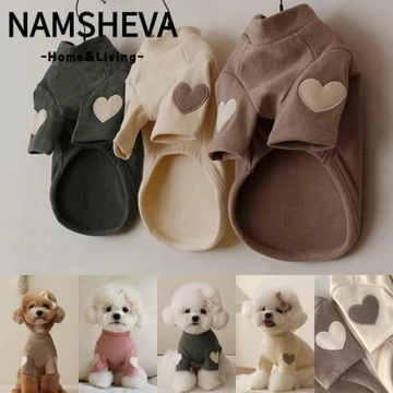Namsheva Quần áo cho chó cưng, Quà tặng ấm áp mùa đông Quần áo chó con tình yêu dễ thương, Áo sơ mi đế thiết kế Yorkshire Áo Hoodie mèo Quần áo ấm áp cho thú cưng