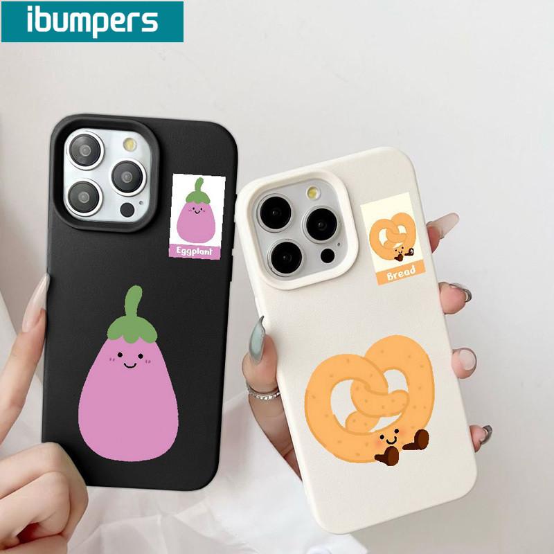ibumpers Ốp Lưng iPhone Hàn Quốc Thực Phẩm Dễ Thương Họa Tiết Da Ốp Điện Thoại Dày Dặn Silicon Mềm Chống Sốc Chống Bẩn Cho Iphone 16 15 14 12 13 11 Pro Max IP 7 8 Plus X XS XR