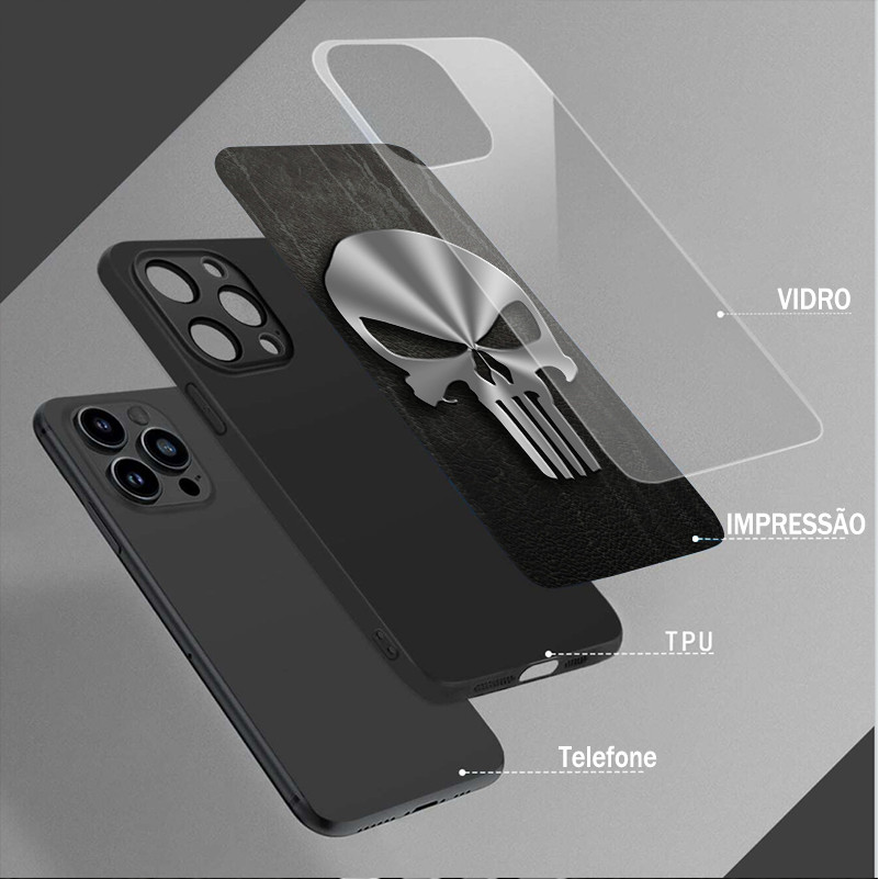 Ốp Điện Thoại Kính PUNISHER 01 Cho Xiaomi POCO F3 F4 F5 M3 M4 M5 M6 4G X3 X4 GT NFC X5 X6 PRO 5G