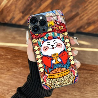 Ốp kính Mèo thần tài may mắn tài lộc iphone 16 15 14 13 12 11 x xs xr 8 7 6 pro max plus mini 6s 6g 7g 8g 6p 7p