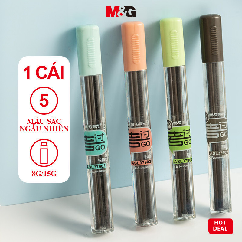 Product image M&G Overstriking Pencil Refill 2B 2.0mm Màu ngẫu nhiên Lõi mạnh Bút chì nạp lại Bút chì Propelling Bài thi Đồ dùng học tập 6Sticks-1Set ASL37902 1