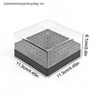 [savemoneyeveryday] Hộp lưu trữ máy khoan nghệ thuật làm móng 100 lỗ mài Giá đỡ Bit Ba Lan Hiển thị mũi khoan móng tay Dụng cụ sắp xếp Giá đỡ móng tay bằng nhựa [vn]