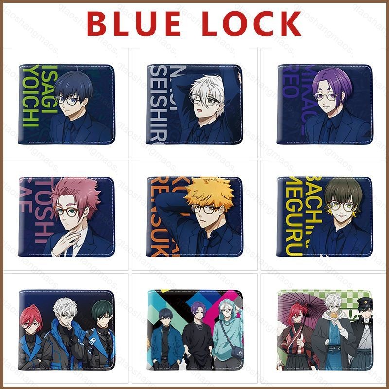 YT2 BLUE LOCK Hoạt Hình Anime Da PU Ví Ngắn Sinh Viên Ví Đựng Tiền Xu Isagi Yoichi In Túi Đựng Thẻ TY2