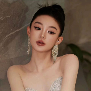 1 Đôi Bông tai tua rua khí chất thời trang, bông tai kim cương lấp lánh phóng đại cho bữa tiệc