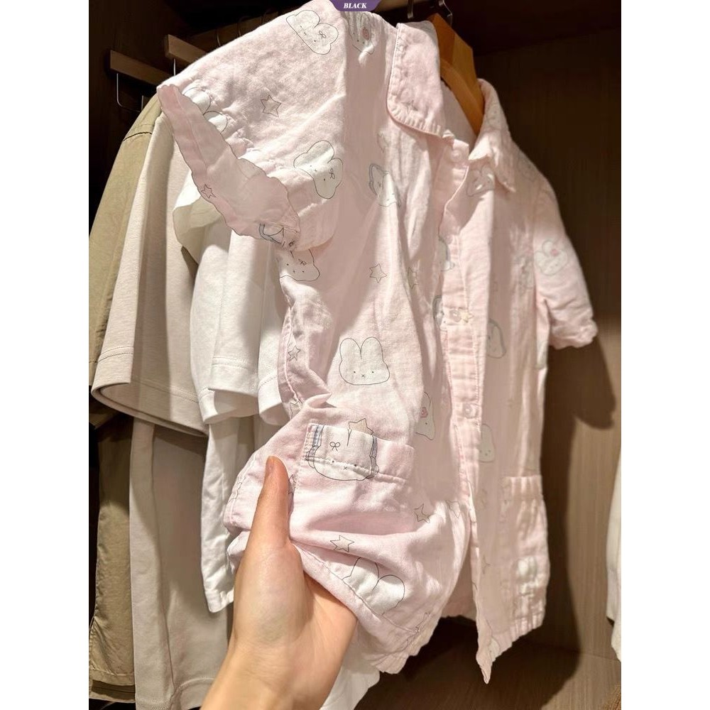Ins Style Nhật Bản Bộ Đồ Ngủ Thỏ Miffy Dễ Thương Nữ Mùa Hè Mới Ngọt Ngào Học Sinh Quần Short Tay Ngắn Bộ Đồ Gia Đình [BL]