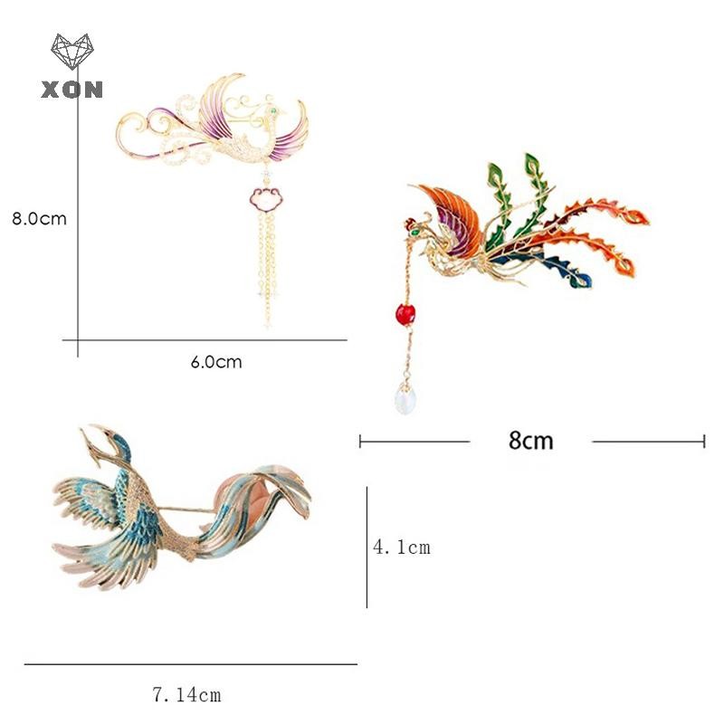 [XON] Trâm cài men Phượng hoàng phong cách Trung Quốc Vintage Gradient sel Phoenix Corsage Chân sáng bóng đa năng Phụ kiện quần áo Quà tặng [Mina]