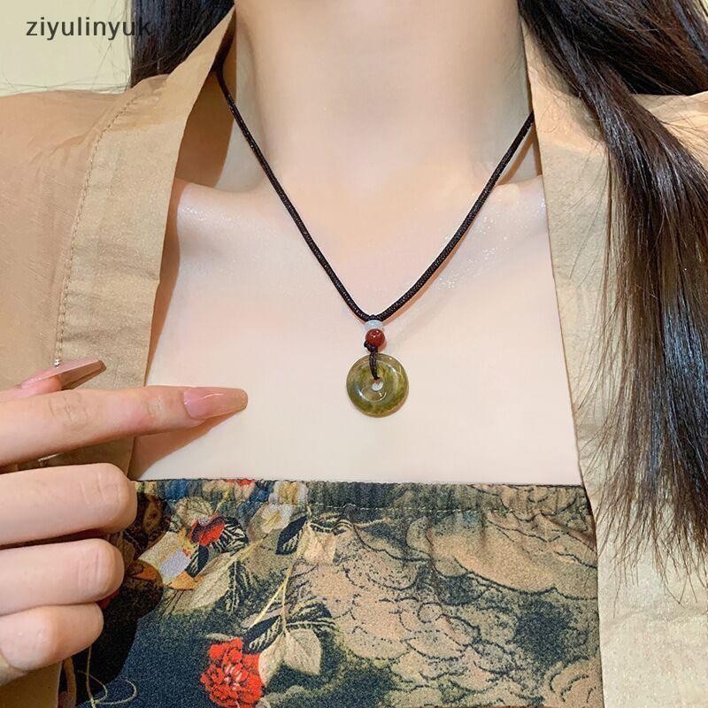 Ziyulinyuk Phong Cách Trung Hoa Thời Trang Retro Dây Vòng Cổ Hoa Mặt Trăng Khóa An Toàn Mặt Dây Chuyền Vòng Cổ Dành Cho Nữ Vintage Trang Sức EN