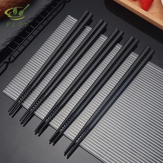 [ELOY] 1 Cặp Hợp Kim Trung Quốc Đũa Thực Phẩm Nhật Bản Que Sushi Nhật Bản Có Thể Tái Sử Dụng Máy Rửa Bát Chống Trượt Hình Tre An Toàn Chop Cấp Thực Phẩm VN
