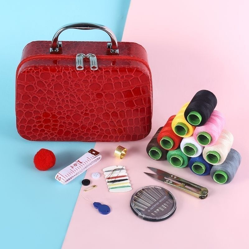 ✪[ 19k Người Đã Thích] Bộ dụng cụ may mới đầy đủ cho sử dụng tại nhà, quà cưới cao cấp bền bỉ, túi may gia đình, hộp lưu trữ may di động CX9M