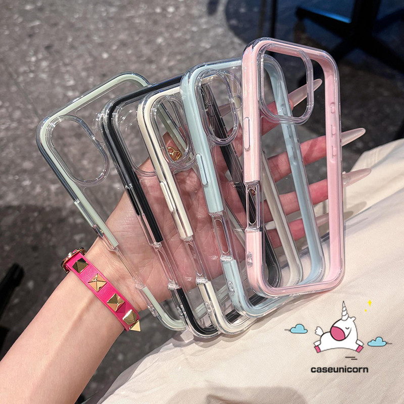 Ốp lưng mềm chống sốc 2 trong 1 hợp thời trang có thể hiển thị CAM sang trọng Tương thích cho IPhone 16 17 12 15 13 11 14 Pro Max 17 Air 17 14 16 15 Plus 16 12 14 15 13 Pro Macaron