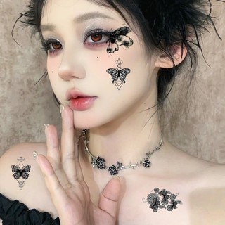 Nhãn dán hình xăm dạng tối - Bộ hình xăm bướm đen 3D - Trang trí lễ hội âm nhạc và cosplay