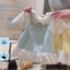 Áo thun ngắn tay ngọt ngào mùa hè mới cho bé gái, áo thêu ren thêu hoạt hình