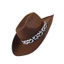 Woke Đinh tán thanh lịch Homburg Maillard Mũ tạo kiểu với đinh tán tán quyến rũ rộng vành Mũ phương Tây để mặc thường ngày