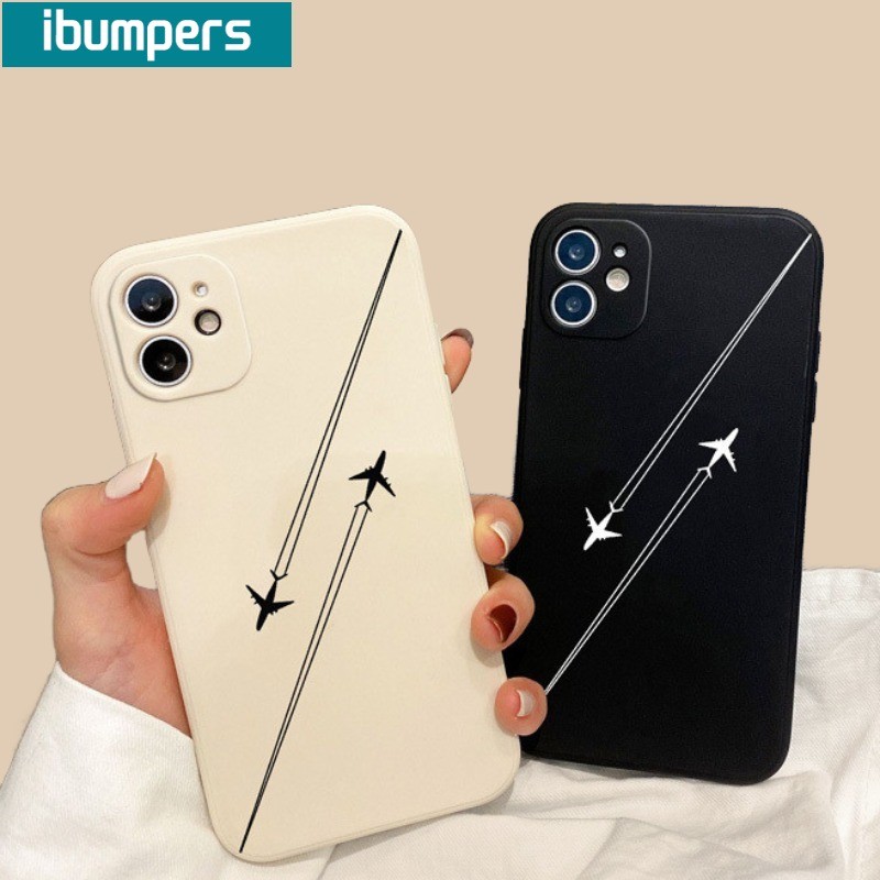 ibumpers Ốp Lưng IPhone Thời Trang Đơn Giản Họa Tiết Máy Bay Cho IPhone 16 15 14 12 13 11 Pro Max IP 7 8 Plus X XS XR Ốp Điện Thoại Silicon Mềm Chống Sốc Mỏng