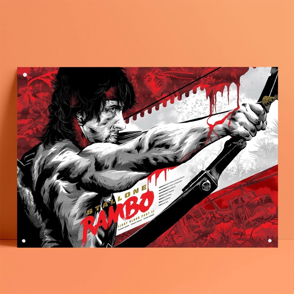 Máu đầu tiên Rambo Poster Thiếc Tranh Tín Hiệu Kim Loại Dấu Hiệu Trang ...