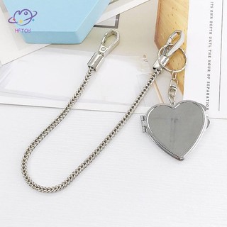 Mặt dây chuyền gương trái tim hai mặt thời trang HFTOY dành cho nữ Cô gái Cá tính sáng tạo Hai mặt gấp gương mỹ phẩm Quà tặng ~