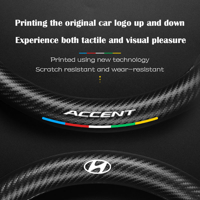Vỏ bọc vô lăng bằng sợi Carbon sang trọng Hyundai Accent Phụ kiện nội thất ô tô thoải mái và chống trượt