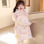Mùa Đông Phong Cách Mới-Trẻ Trung Dài Xuống Áo Khoác Đệm Phiên Bản Hàn Quốc Bé Gái Rời Có Mũ Trùm Đầu Ấm Áp Áo Khoác — ảnh 2