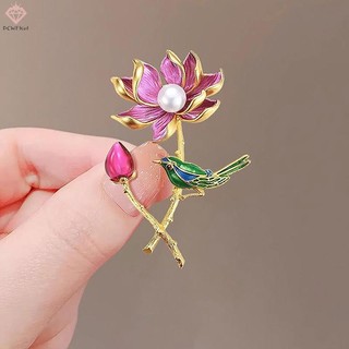 [Pcwfkef] Tinh Tế Mới Magpie Sen Trâm Dành Cho Nữ Áo Chân Huy Hiệu Vintage Pha Lê Hoa Xòe Váy Cô Dâu Tiệc Cưới Trang Sức Quà Tặng Mới