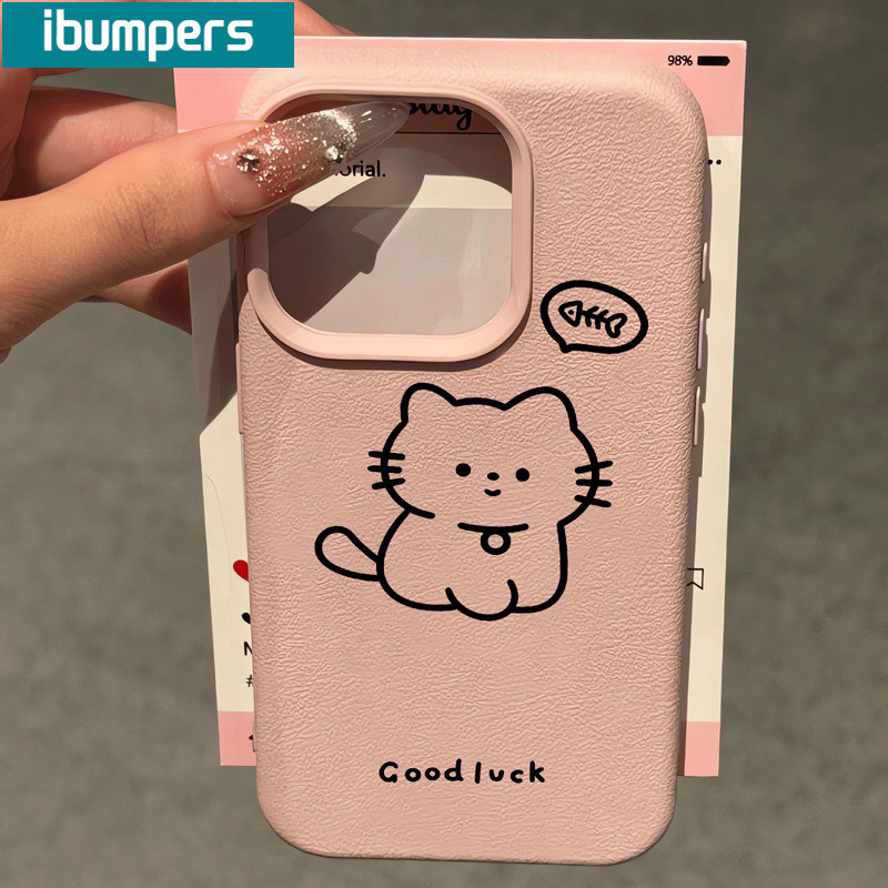 ibumpers Ốp Lưng iPhone Dễ Thương Đơn Giản Chó Con Mèo Họa Tiết Da Ốp Điện Thoại Dày Dặn Silicon Mềm Chống Sốc Chống Bẩn Cho Iphone 16 15 14 12 13 11 Pro Max IP 7 8 Plus X XS XR