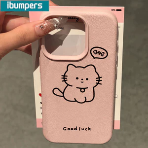 ibumpers Ốp Lưng iPhone Dễ Thương Đơn Giản Chó Con Mèo Họa Tiết Da Ốp Điện Thoại Dày Dặn Silicon Mềm Chống Sốc Chống Bẩn Cho Iphone 16 15 14 12 13 11 Pro Max IP 7 8 Plus X XS XR