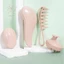 Bộ bốn mảnh rơm lúa mì Lược chải trứng tại nhà Lược Massage tóc thẳng Bộ cọ gội tóc xoăn Lược tạo kiểu {VN}