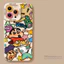 Anime Tranh Sơn Dầu + Dây Buộc Ốp Lưng Điện Thoại iPhone 17 16 15 14 13 12 11 Pro Max X Xr XsMax 7 8 Plus SE2020