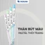 Bút bi Thiên Long 027 Pro ngòi 0.5mm mực xanh thân bút màu pastel thời trang tự động thu ngòi TL-105
