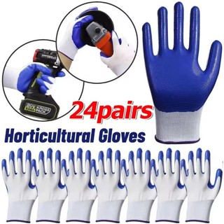 12 / 24 Đôi Găng Tay Nitrile Thoáng Khí Chống Mài Mòn - Găng Tay Làm Việc An Toàn Xây Dựng Lao Động Công Nghiệp