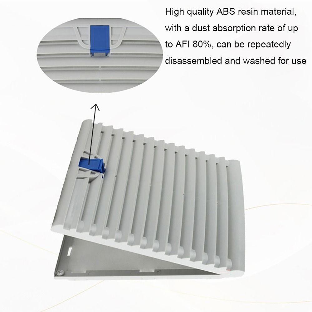 Lưới tản nhiệt quạt cửa chớp YRBWD, Bộ lọc thông gió tủ ABS màu trắng, không có ống xả quạt