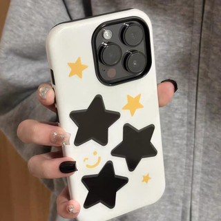 Ốp điện thoại 2 trong 1 Star Smile Face tương thích với iPhone 15 Pro Max, Apple 16 14 Plus 11 / 12 / 13 Pro Max, vỏ bảo vệ chống sốc mới