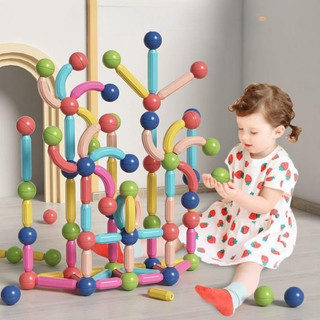 Bộ Xếp Hình Nam Châm 64 Chi Tiết – Đồ Chơi Montessori Từ Tính Thông Minh, An Toàn Cho Bé