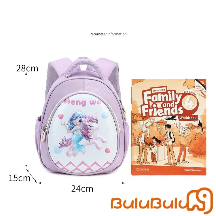 balo cho bé màm non Kawaii Phim hoạt hình khủng long vỏ trứng Ba lô đi học cho bé trai bé gái 3-6 tuổi