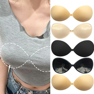 Áo ngực cốc tròn một mảnh quây vô hình - Miếng dán ngực silicon mềm mại thoáng khí có hiệu ứng nâng ngực tự dính