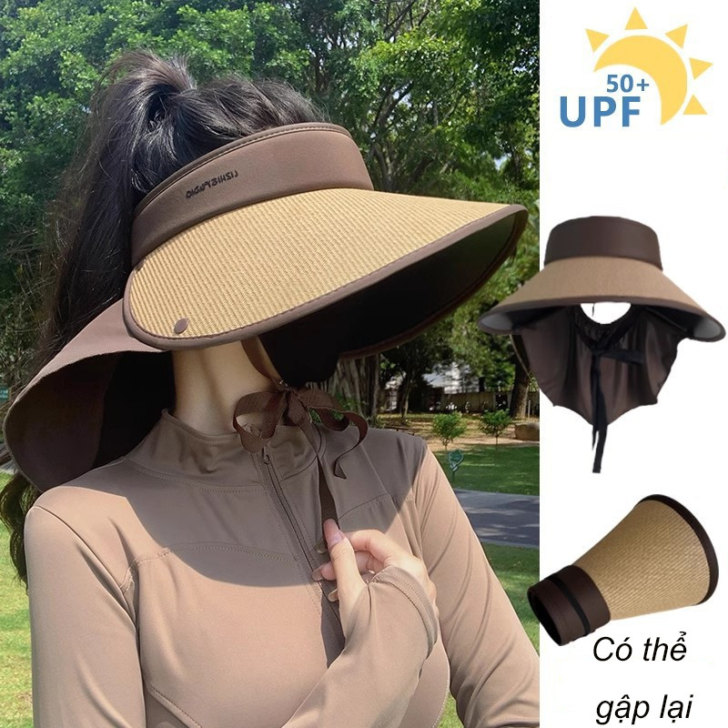 Nón chống nắng nón che nắng Mũ Rộng Vành Nửa Đầu chống tia UV,Mũ Chống Nắng Nữ Vành Rộng Hở Chóp