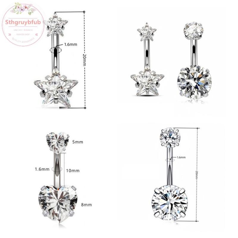 STHB Gợi Cảm Bụng Rốn Xuyên Thép Không Gỉ Thời Trang Trái Tim Bụng Nút Nhẫn Nữ Bé Gái Bụng Xuyên Nhẫn Trang Sức Cơ Thể VN