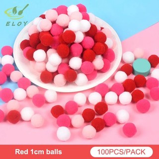 [MAO] 100 Cái / lốc Pompom Fluffy 10 Mm Coloful Sang Trọng Thủ Công DIY Trang Trí Băng Đô Quấn Tóc Chất Liệu Phụ Kiện VN