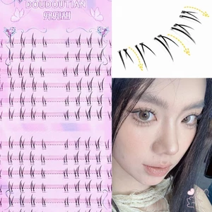 Phần mở rộng lông mi phía dưới 5-7mm Wispy Cụm nối mi thoải mái cả ngày và đêm
