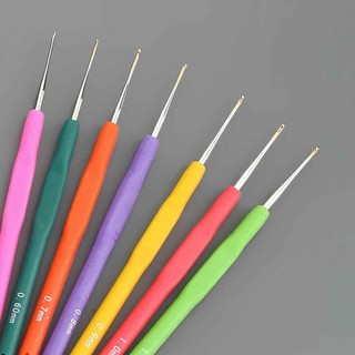 Kim Móc Len Cán Dẻo, Kim Móc Len Thiết Kế Nhỏ Gọn, Dễ Sử Dùng Nhiều Màu Sắc Đủ Các Size 2-10mm|Nguyên liệu đan móc FE123