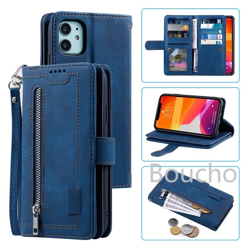 Dành Cho Xiaomi Redmi Note 14 13 12 11 11S 10 10S 9 9S 8 Pro Plus 14C 13C 4G 5G ID Tiền Mặt Khe Cắm Thẻ Tín Dụng Giá Đỡ Folio Flip Da PU Vỏ Cứng Từ Tính Có Dây Đeo