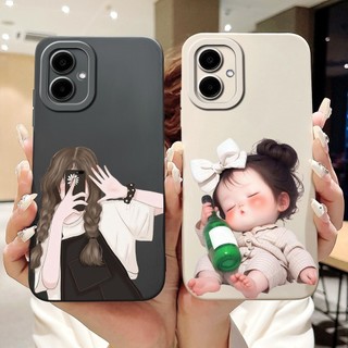 Dành Cho Samsung Galaxy A06 Mới Thỏ Mèo Hoạt Hình Vỏ SamsungA06 4G 5G Bảo Vệ Ống Kính Silicon Mềm Vỏ Điện Thoại