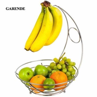 Garende Sắt Bạc Hiện Đại Chrome Trái Cây Vegg Giỏ Kệ Bát Chuối Móc Treo Đứng